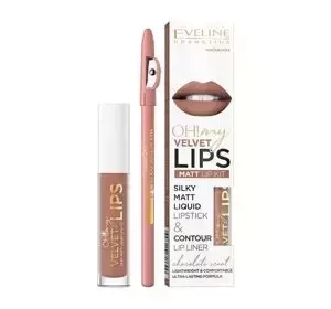 Eveline Cosmetics Oh! My Velvet Lips Kit zestaw do makijażu ust 14 Choco Truffle