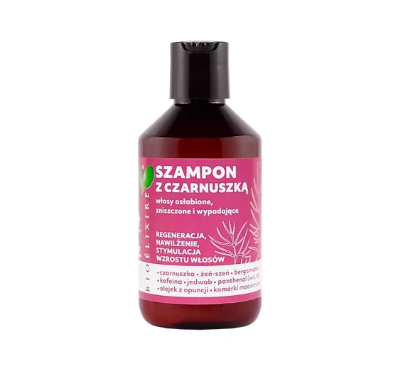 Bioelixire Czarnuszka szampon regenerujący do włosów osłabionych, zniszczonych, wypadających 300 ml