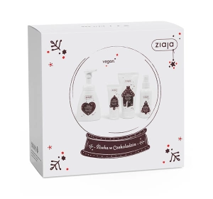 Ziaja Śliwka w Czekoladzie zestaw prezentowy do pielęgnacji ciała żel pod prysznic 160 ml + pianka 250 ml + mgiełka 100 ml + krem do rąk 50 ml