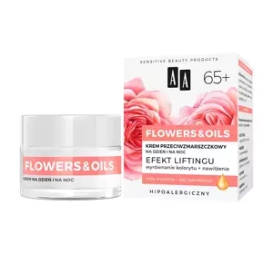 AA Flowers&Oil Efekt Liftingu 65+ krem przeciwzmarszczkowy do twarzy na dzień i na noc 50 ml