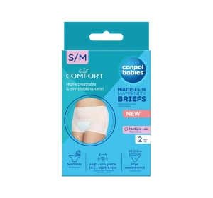 Canpol Babies Air Comfort wielorazowe majtki poporodowe z wysokim stanem S/M 2 sztuki