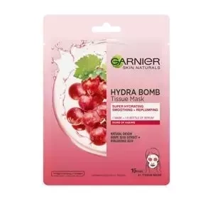 Garnier Hydra Bomb intensywnie nawilżająca maseczka na tkaninie z ekstraktem z pestek winogron 1 sztuka