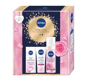 NIVEA Pink Chic zestaw kosmetyków krem do twarzy SPF15 + pianka oczyszczająca