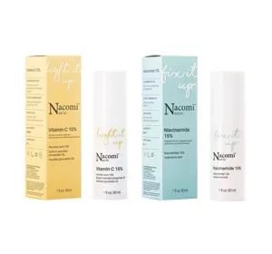 Nacomi Next Level zestaw serum Light It Up Witamina C 15% + Fix It Up Niacynamide 15%