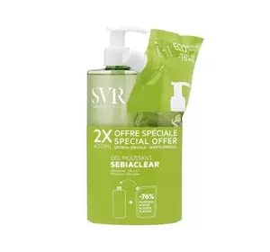 SVR Sebiaclear zestaw oczyszczająco-złuszczający żel do mycia twarzy 400 ml + refill 400 ml