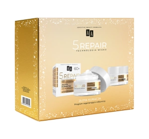 AA 5Repair Złota Kuracja 60+ zestaw prezentowy regenerująco-odżywczych kosmetyków do pielęgnacji twarzy 60+ krem na dzień 50 ml + krem na noc 50 ml