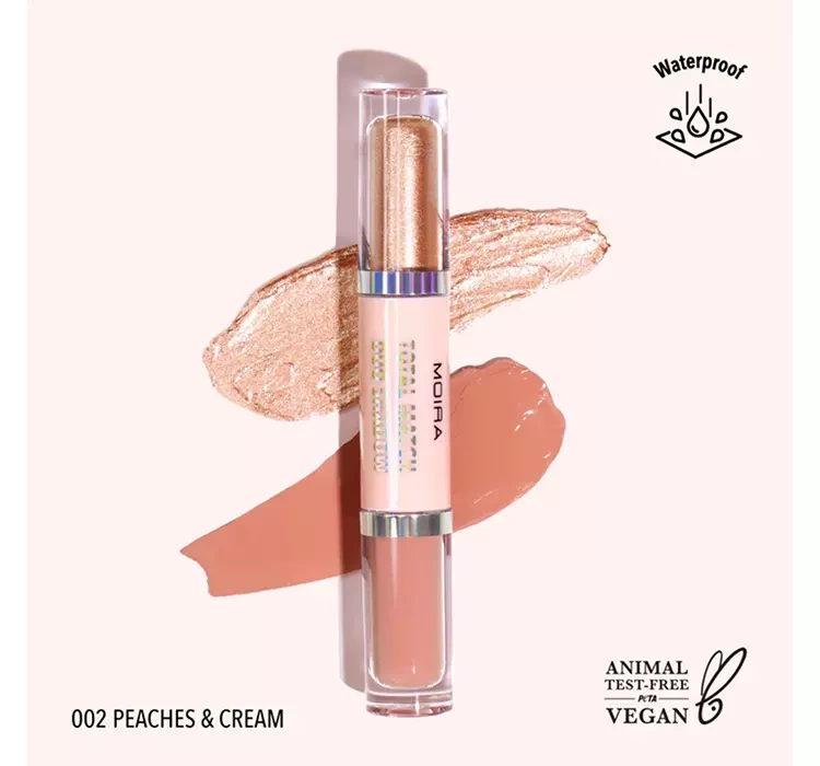 Moira Total Match podwójny cień do powiek w płynie 02 Peaches&Cream 3g