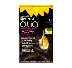 Garnier Olia trwała farba do włosów bez amoniaku 3.0 Bardzo Ciemny Brąz