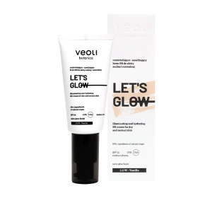 Veoli Botanica Let's Glow rozświetlająco-nawilżający krem BB do cery suchej i normalnej SPF20 2.0 W Vanilla 30 ml