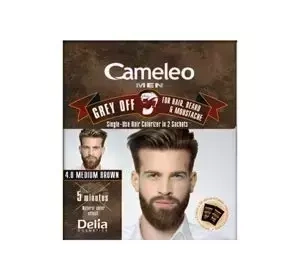 Delia Cosmetics Cameleo Men Grey Off farba do włosów i brody 4.0 Medium Brown 2 x 15 ml