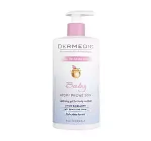Dermedic Baby Linum Emolient kremowy żel do mycia ciała i włosów dla dzieci 500 ml