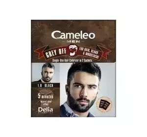 Delia Cosmetics Cameleo Men Grey Off farba do włosów i brody 1.0 Black 2 x 15 ml