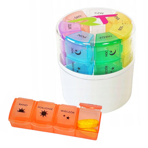 Rea Tape tygodniowy organizer na leki okrągły 4 pory dnia