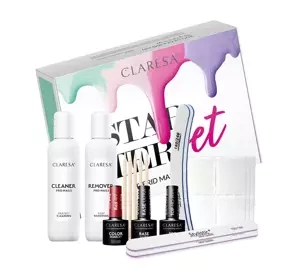 Claresa Starter Set zestaw do wykonania manicure hybrydowego Red 419
