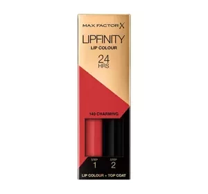 Max Factor Lipfinity pomadka 140 Charming 2,3 ml + Top Coat 1,9 g
