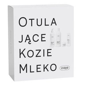 Ziaja Otulające Kozie Mleko zestaw prezentowy krem 2 odżywczo-wygładzający 50 ml + mleczko do ciała 400 ml + kremowy żel myjący 500 ml + krem do rąk i paznokci 80 ml