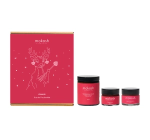 Mokosh Amorek zestaw prezentowy balsam do ust 15 ml + peeling-maska do ust 15 ml + balsam do ciała 180 ml