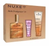 Nuxe Huile Prodigieuse Or zestaw prezentowy wielofunkcyjny olejek 100 ml + szampon wygładzający 30 ml + olejek pod prysznic 100 ml