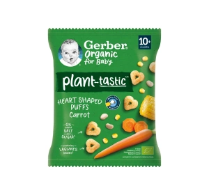 Gerber Organic chrupki serduszka kukurydziane po 10 miesiącu Marchewka 28 g