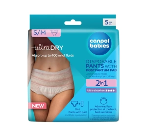 Canpol Babies Ultra Dry jednorazowe majtki z podkładem poporodowym S/M 5 sztuk
