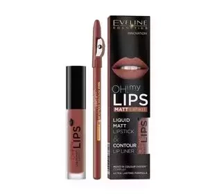 Eveline Cosmetics Oh My Lips zestaw pomadka w płynie + konturówka 8