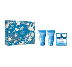 Versace Man Eau Fraîche woda toaletowa spray 50 ml + balsam po goleniu 50 ml + żel pod prysznic 50 ml