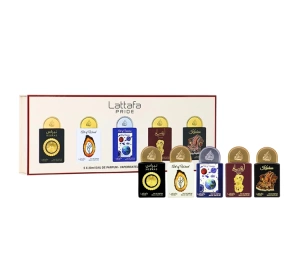 Lattafa woda perfumowana spray Pride Nebras 20 ml + Pride Art of Wood 20 ml + Pride Art of Universe 20 ml + Pride Ansaam Gold 20 ml + Pride Kashan 20 ml