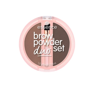 Essence Brow Powder Duo Set zestaw pudrowych cieni do stylizacji brwi z pędzelkiem 02 Medium 1,8 g