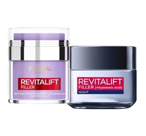 L'Oréal Paris Revitalift Filler zestaw krem na dzień Water-Cream + krem na noc [HA]