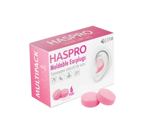 Haspro Moldable Earplugs formowane zatyczki do uszu Pink 12 sztuk