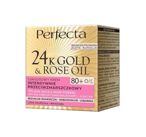 Perfecta Gold&Rose luksusowy krem przeciwzmarszczkowy na dzień i na noc 80+ 50ml