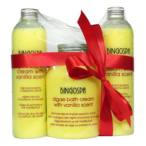 BINGOSPA Algi Wanilia zestaw 2 x żel pod prysznic 300 ml + płyn do kąpieli 500 ml