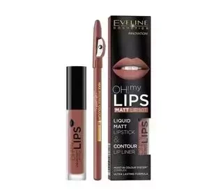EVELINE OH MY LIPS POMADKA W PŁYNIE I KONTURÓWKA 1