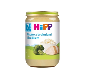HIPP obiadek w słoiczku Risotto z brokułami i królikiem po 7 miesiącu 220 g