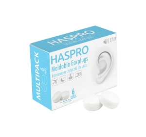 Haspro Moldable Earplugs formowane zatyczki do uszu White 12 sztuk