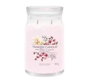 Yankee Candle Signature duża świeca zapachowa Pink Cherry & Vanilla 567 g