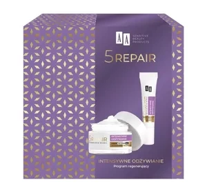 AA 5 Repair Technologia Wieku 70+ zestaw krem do twarzy na dzień i na noc 50 ml + krem pod oczy 15 ml