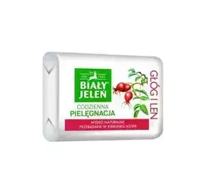 Biały Jeleń Codzienna Pielęgnacja naturalne mydło w kostce Głóg i Len 100 g