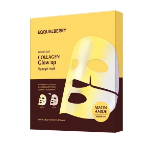 EQQUALBERRY Collagen Glow Up hydrożelowa maska do twarzy rozświetlająca 4 x 30 g