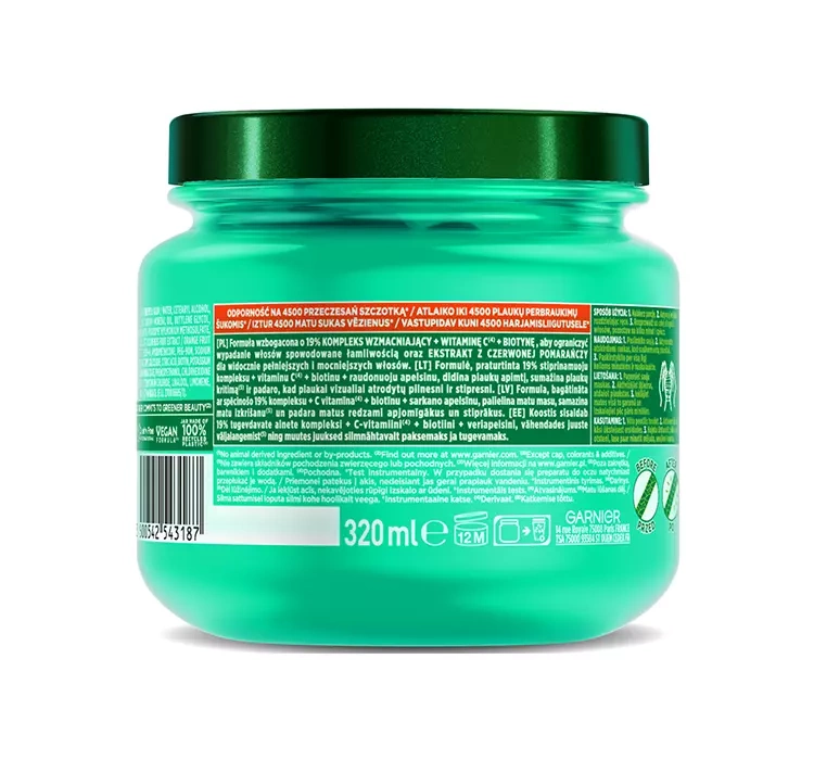 Garnier Fructis Grow Strong wzmacniająca maska do włosów 320ml
