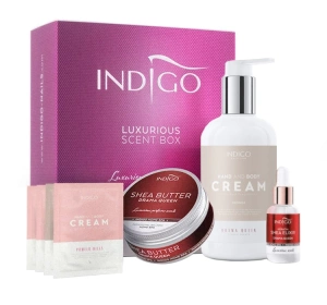 Indigo Home SPA zestaw prezentowy Drama Queen shea elixir z keratyną 8 ml + masło shea 70 g + balsam do ciała 300 ml