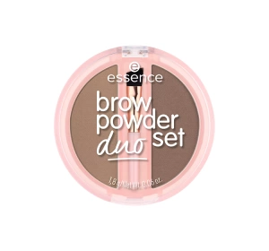 Essence Brow Powder Duo Set zestaw pudrowych cieni do stylizacji brwi z pędzelkiem 01 Light 1,8 g
