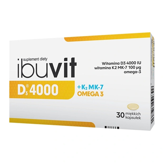 Ibuvit D3 4000+K2 MK-7 Omega-3 suplement diety dla osób dorosłych 30 kapsułek