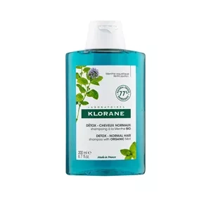 Klorane Organiczna Mięta głęboko oczyszczający szampon do włosów normalnych 200ml