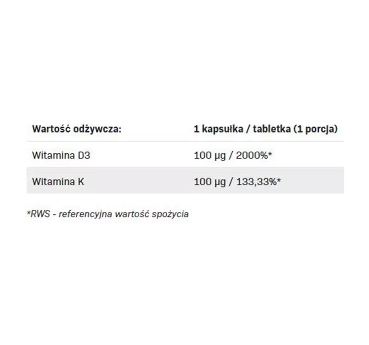 Allnutrition Vit D3 4000 + K2 suplement diety 60 kapsułek