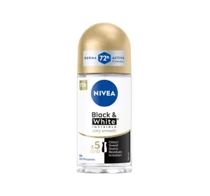NIVEA Black&White Invisible Silky Smooth antyperspirant roll-on dla kobiet 50 ml