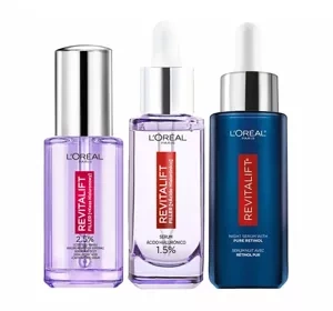 L'Oréal Paris Revitalift Filler serum pod oczy + serum hialuronowe + serum na noc