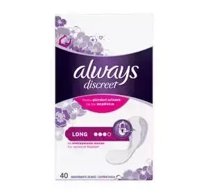 Always Discreet wkładki higieniczne na nietrzymanie moczu Long 40 sztuk