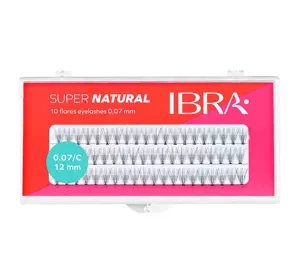 IBRA SZTUCZNE RZĘSY NATURALS KĘPKI C0,07 12MM