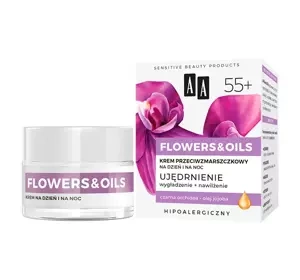 AA Flowers&Oil Ujędrnienie 55+ krem przeciwzmarszczkowy do twarzy na dzień i na noc 50 ml